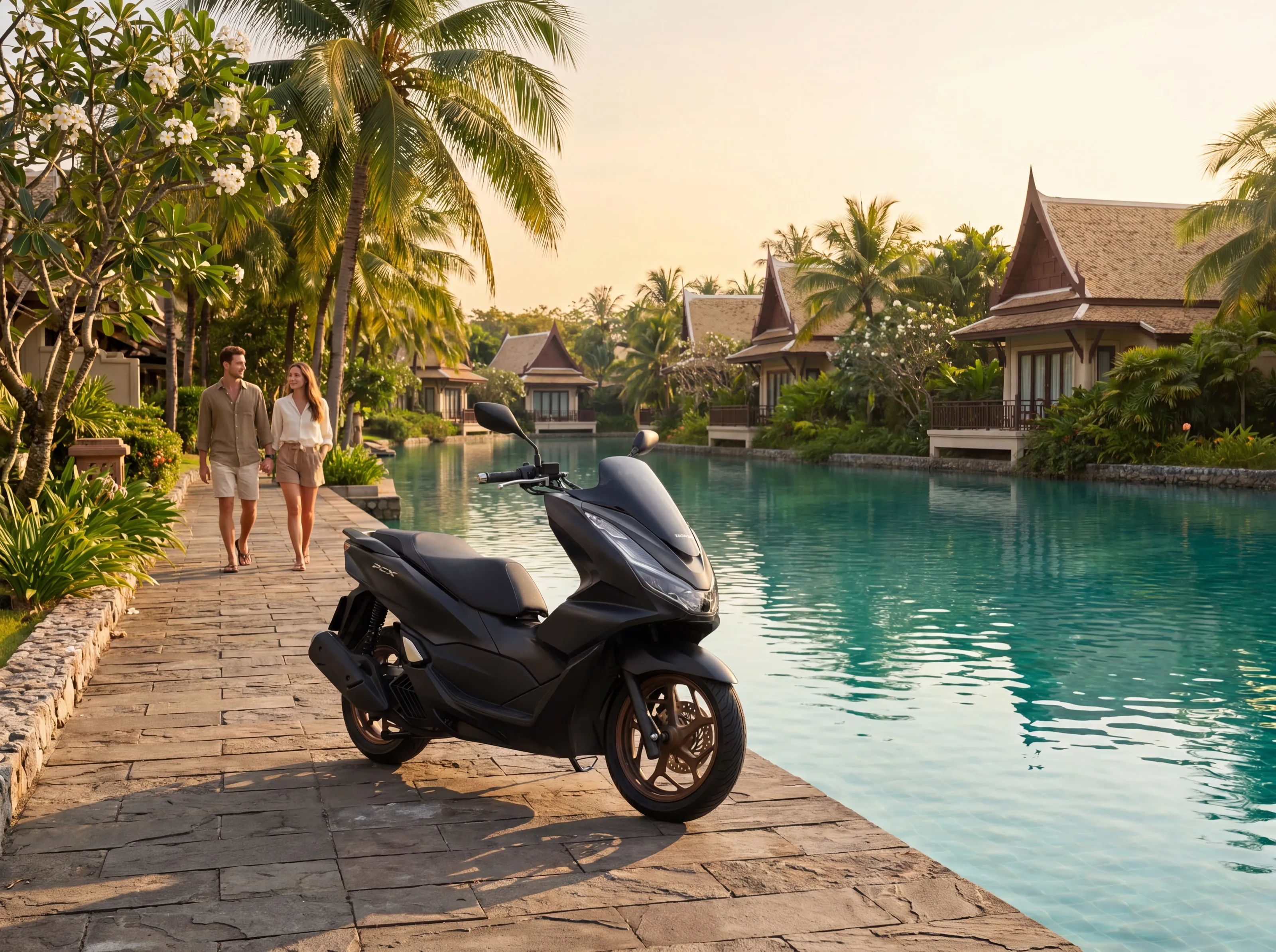 Honda PCX at a Laguna resort — bike rental for villa living
